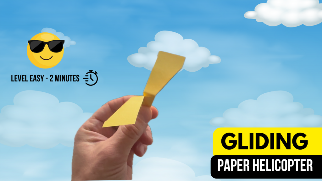 Twirling helicopter paper craft